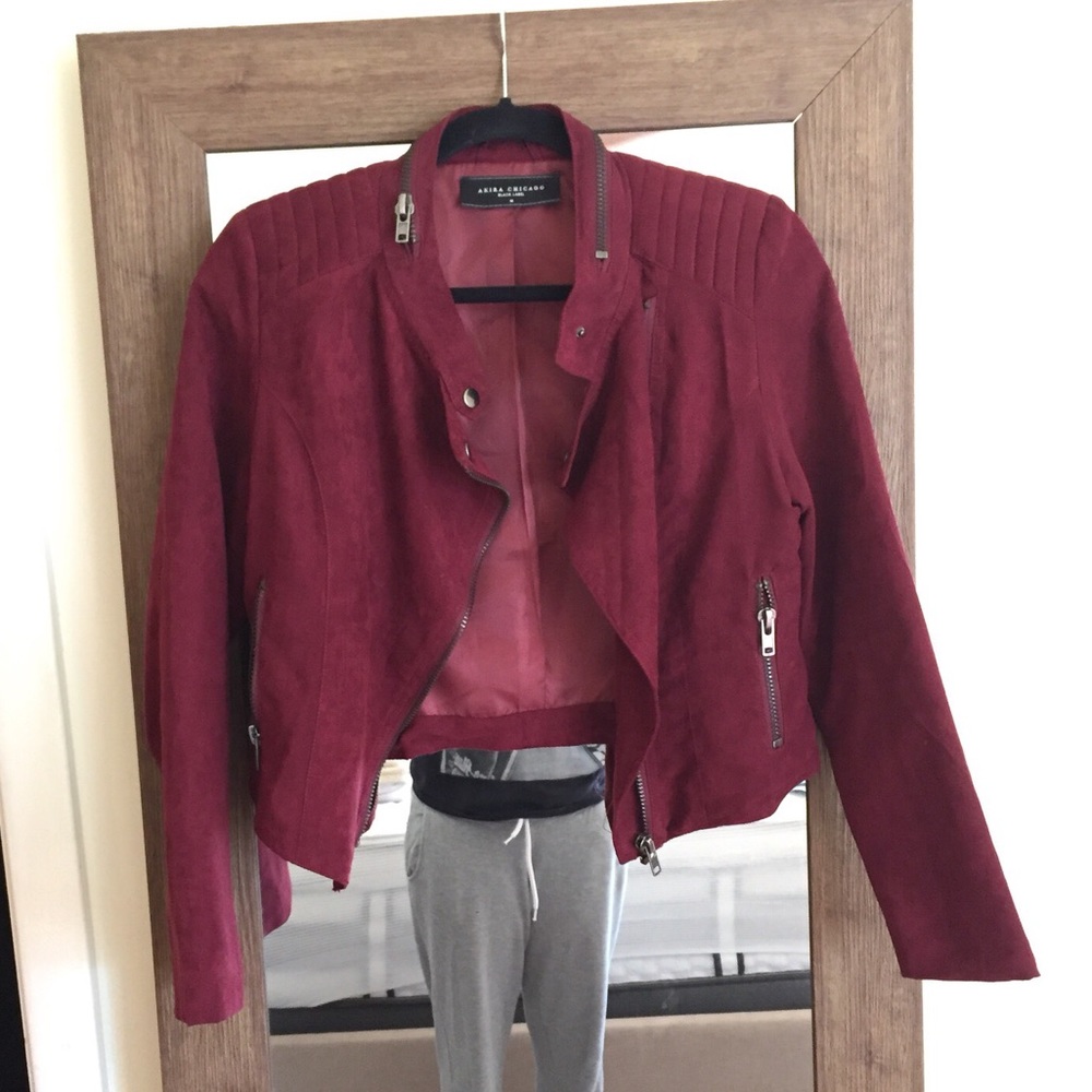 Akira Cropped Burgundy Jacket